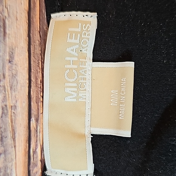 MICHAEL MICHAEL KORS BLACK PLEATED SHORT FLUTTER SLEEVE PULLOVER TOP - Picture 8 of 9